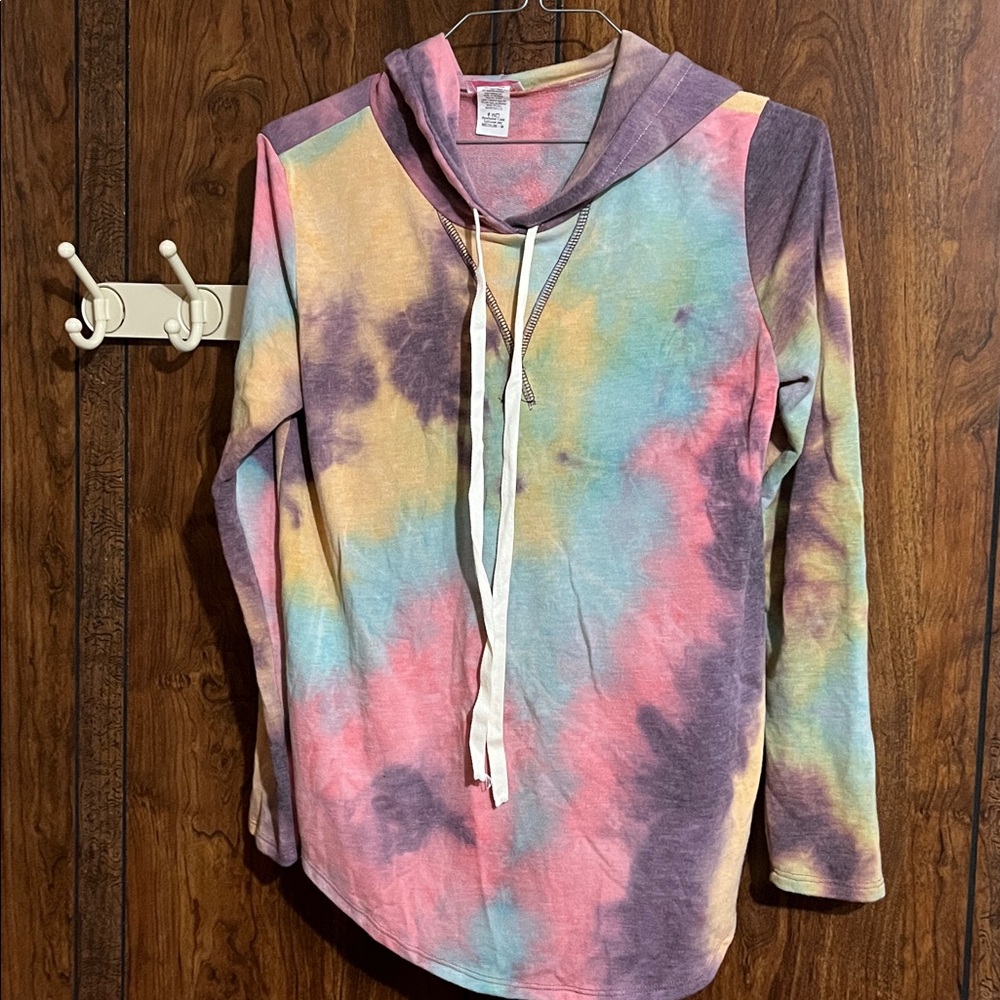 Pink Lily Multicolor Tie-Dye Top
